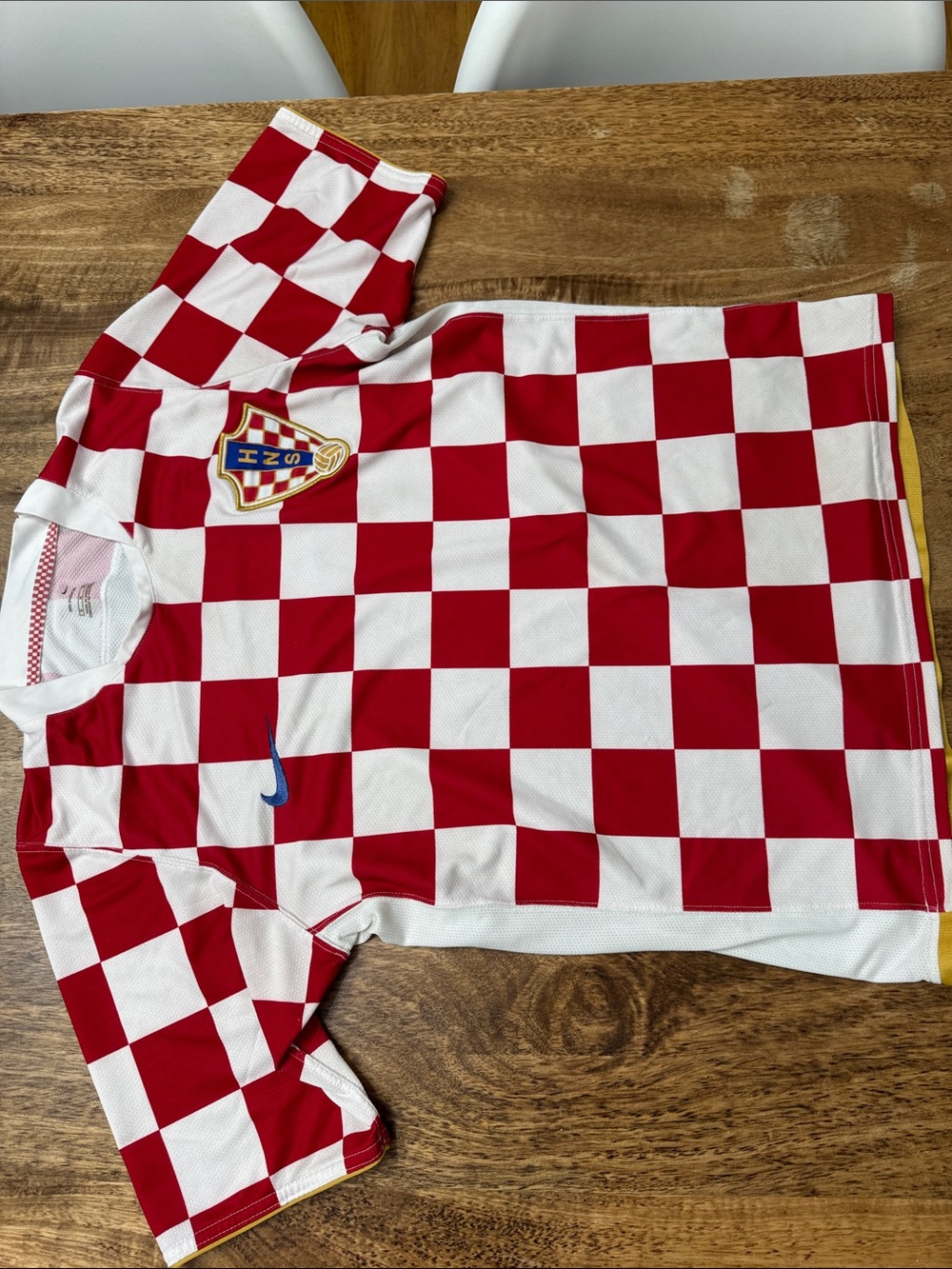 Nike Kids Red & White Checker Soccer Jersey